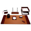 Dacasso Mocha Leather 10-Piece Desk Set DF-3020